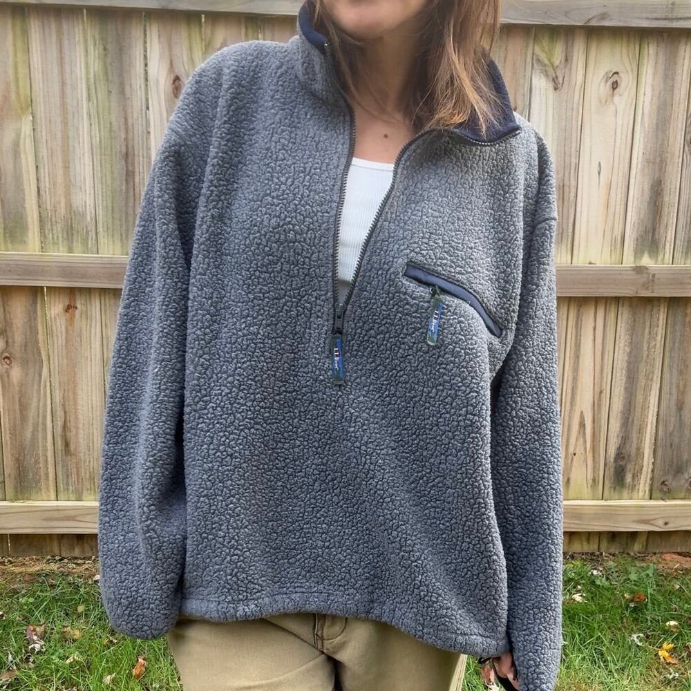 L.L. Bean Gray Fleece Sweatshirt